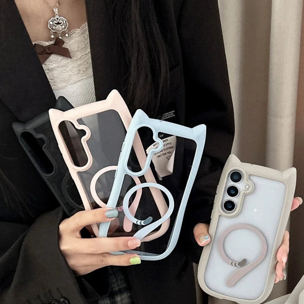 Samsung Galaxy Cat Ear Transparent Case